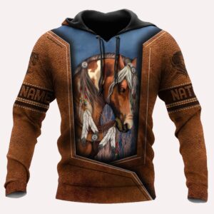 Native American Hoodie, Customized Name The Horse…