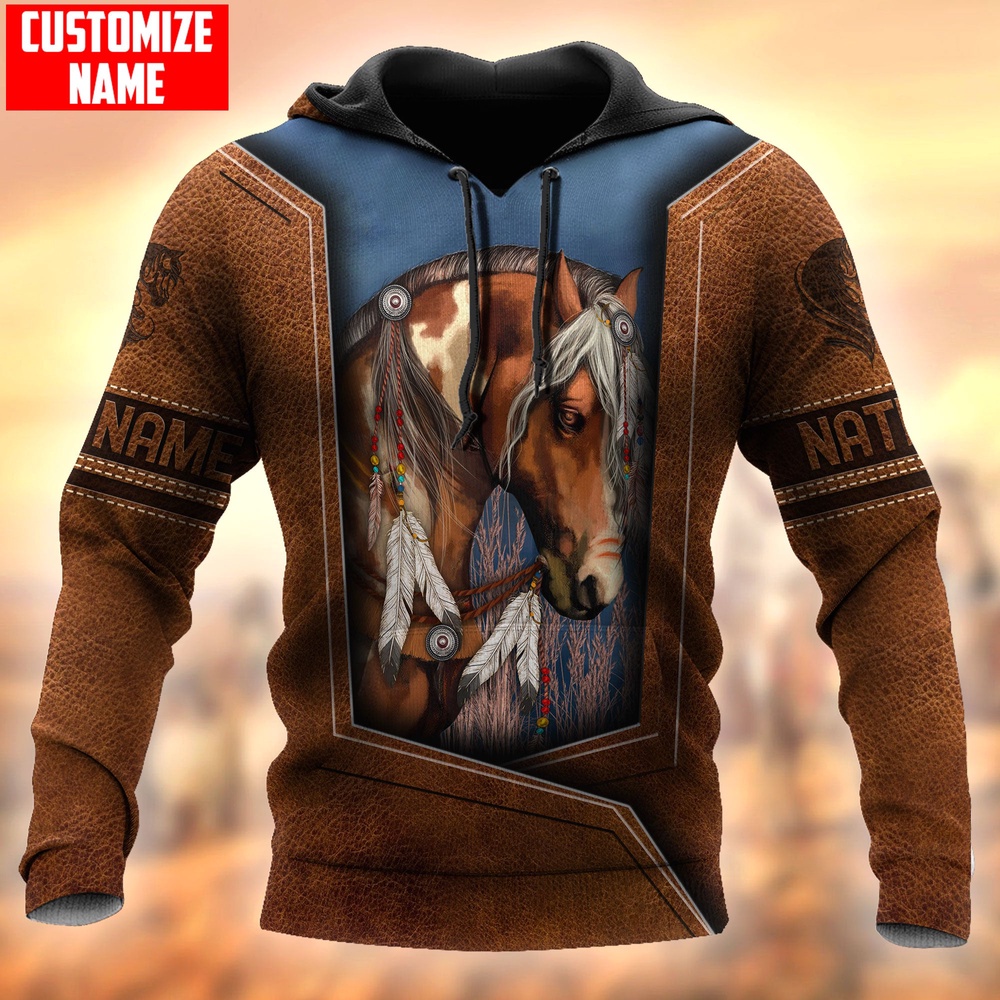 Native American Hoodie, Customized Name The Horse Native American 3D All Over Printed Hoodie, Native American Style Hoodie Native American Hoodie, Customized Name The Horse Native American 3D All Over Printed Hoodie, Native American Style Hoodie