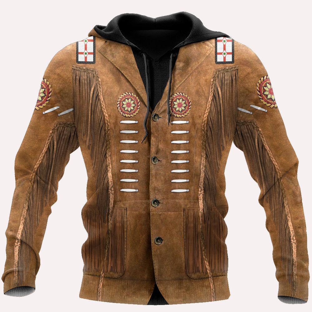 Native American Hoodie, Earthy Brown Native American 3D All Over Printed Hoodie, Native American Style Hoodie Native American Hoodie, Earthy Brown Native American 3D All Over Printed Hoodie, Native American Style Hoodie