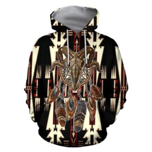 Native American Hoodie, Gazelle Skull Native American…