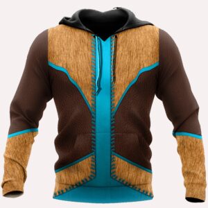 Native American Hoodie, Genuine Leather Motifs Native…
