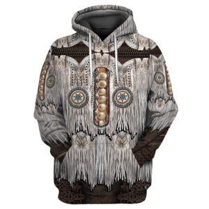 Native American Hoodie, Grey Native American 3D…
