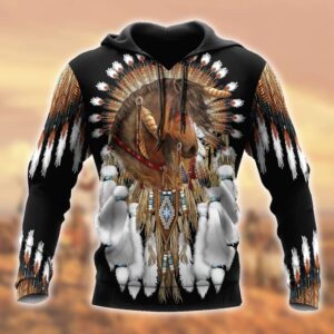 Native American Hoodie, Horse Pride Native American…