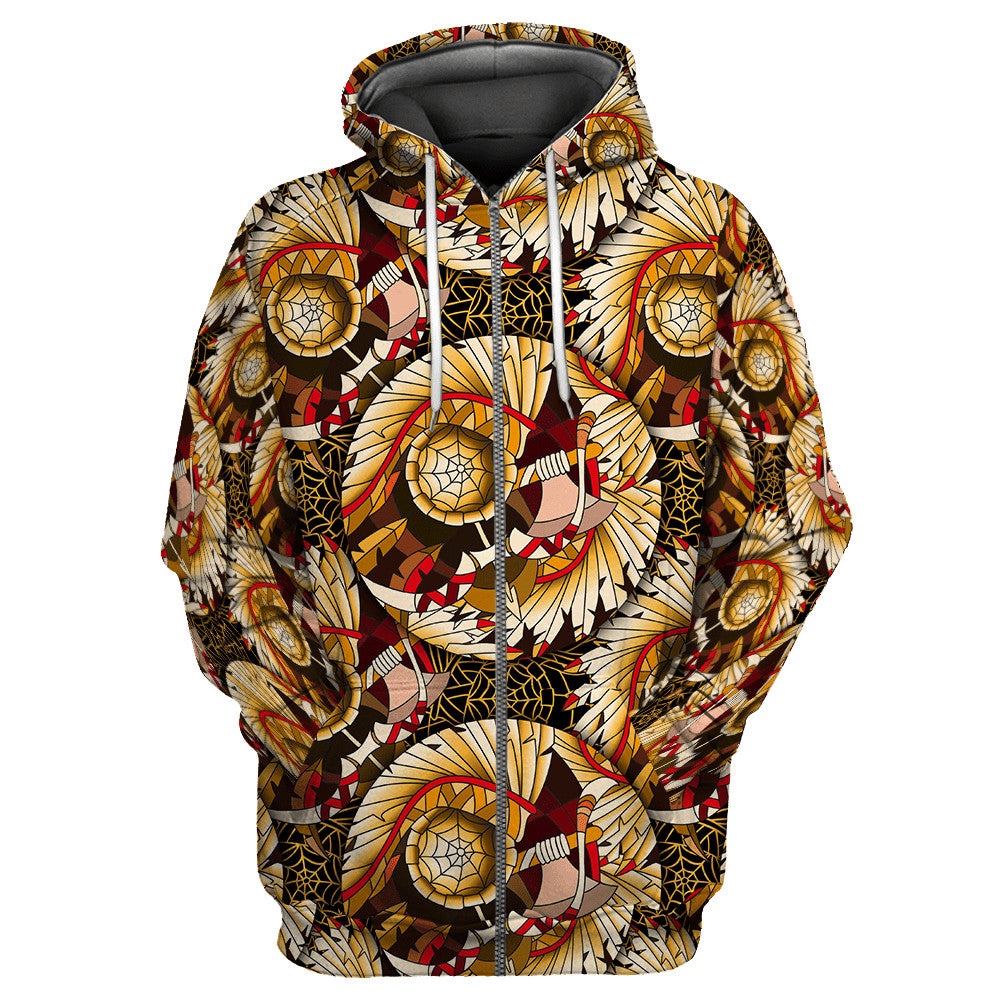 Native American Hoodie, Indigenous Culture Native American 3D All Over Printed Hoodie, Native American Style Hoodie