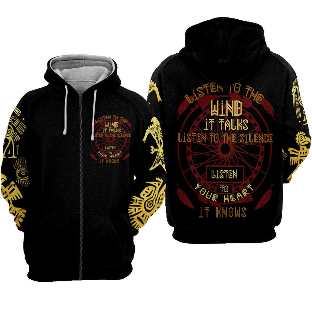 Native American Hoodie, Listen To Silence Native American 3D All Over Printed Hoodie, Native American Style Hoodie Native American Hoodie, Listen To Silence Native American 3D All Over Printed Hoodie, Native American Style Hoodie
