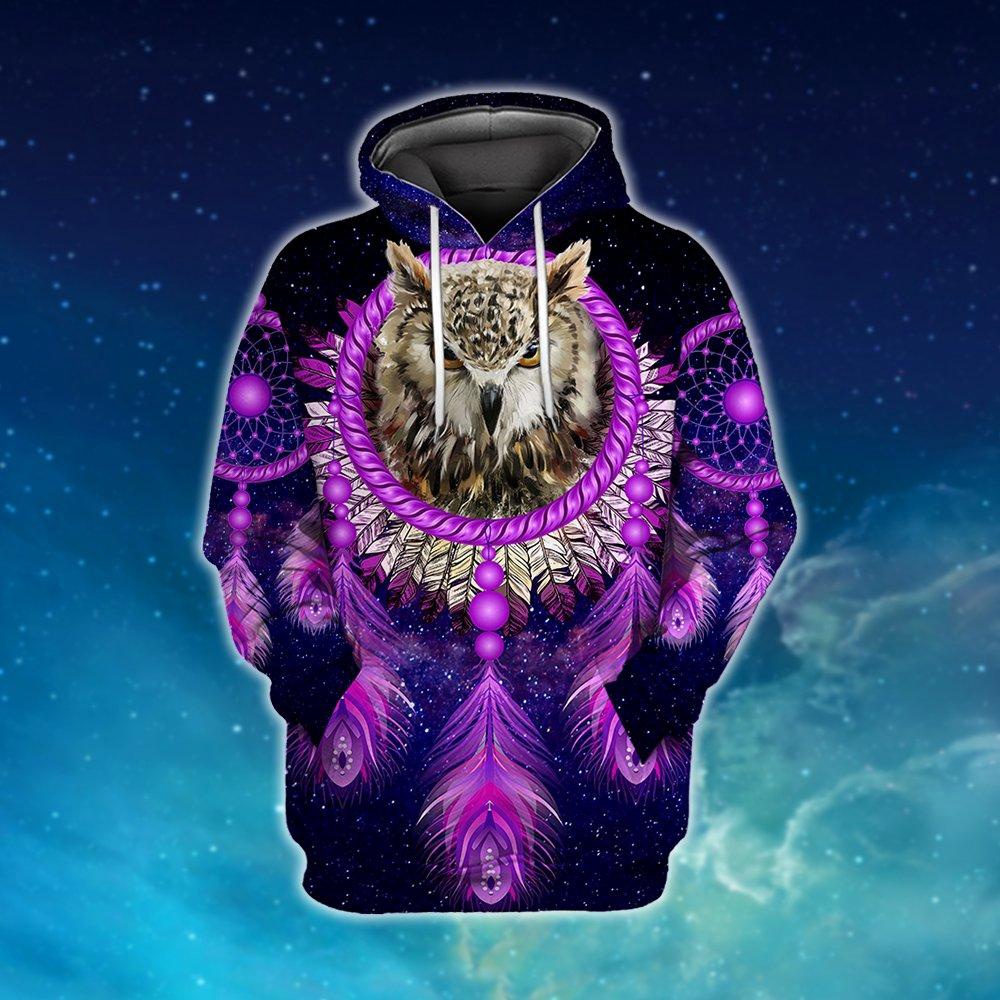 Native American Hoodie, Mystical Owl Native American 3D All Over Printed Hoodie, Native American Style Hoodie