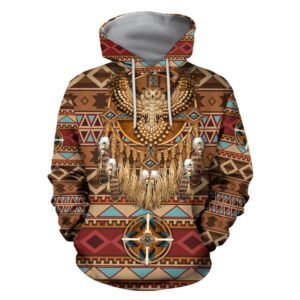 Native American Hoodie, Owl Bird Native American…