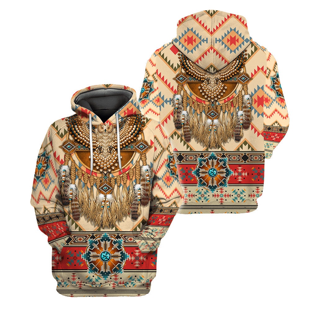 Native American Hoodie, Owl Patterns Native American 3D All Over Printed Hoodie, Native American Style Hoodie Native American Hoodie, Owl Patterns Native American 3D All Over Printed Hoodie, Native American Style Hoodie