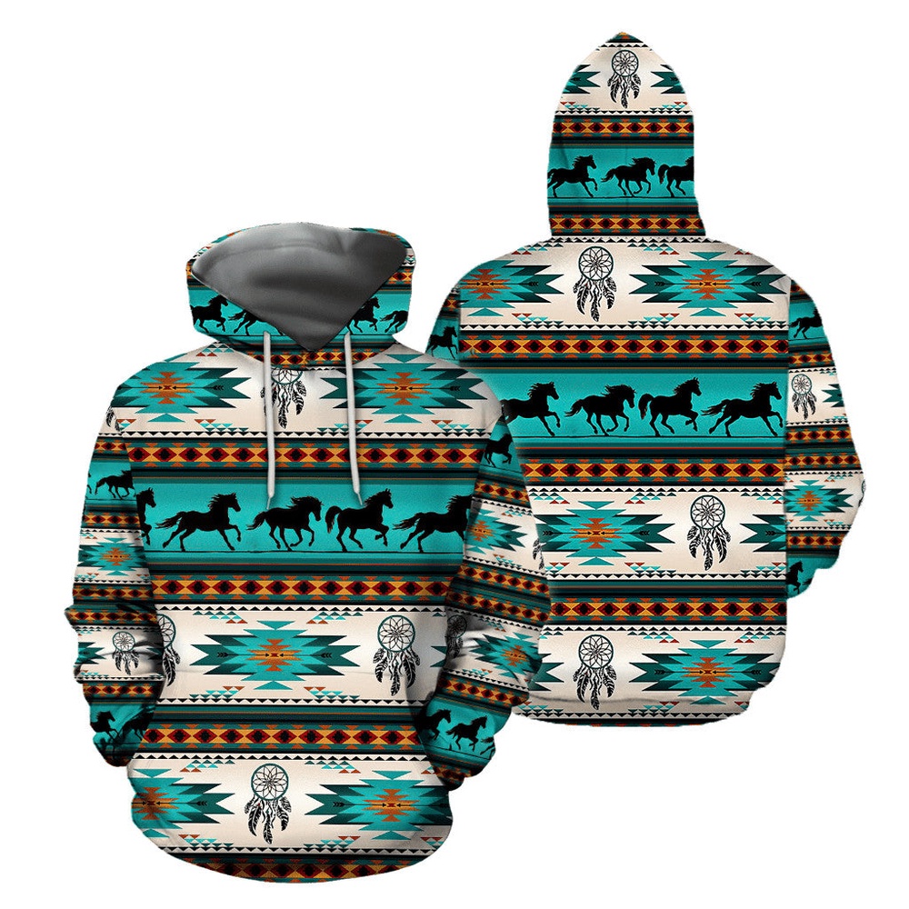 Native American Hoodie, Patriotic Chic Native American 3D All Over Printed Hoodie, Native American Style Hoodie