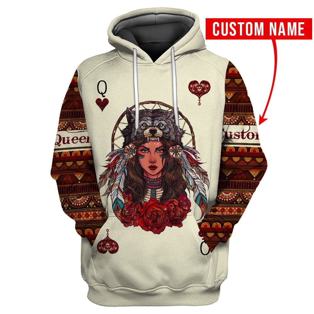 Native American Hoodie, Personalized Queen Native American 3D All Over Printed Hoodie, Native American Style Hoodie