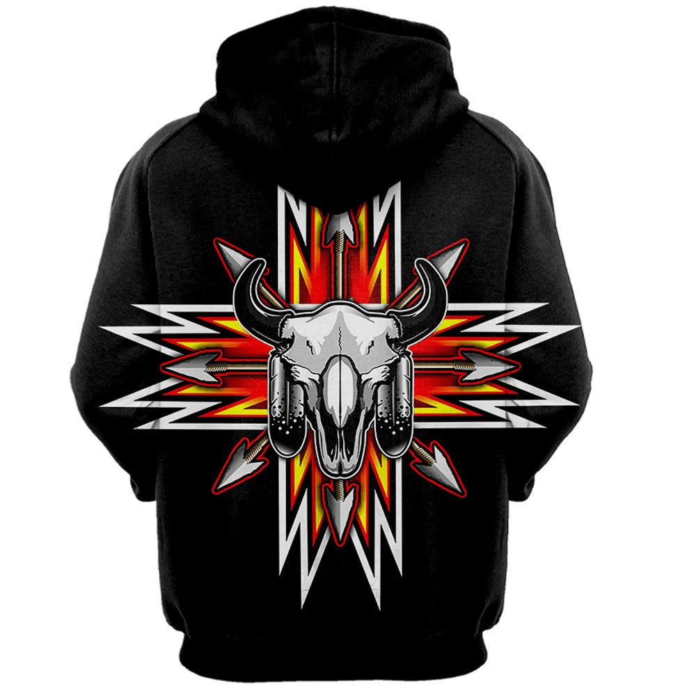 Native American Hoodie, Spirit Of Bravery Native American 3D All Over Printed Hoodie, Native American Style Hoodie