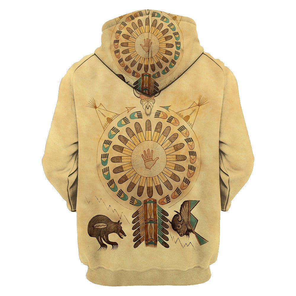 Native American Hoodie, Survival Native American 3D All Over Printed Hoodie, Native American Style Hoodie