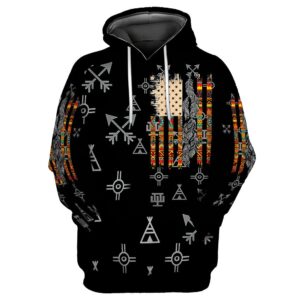 Native American Hoodie, Symbolic Patterns Native American…