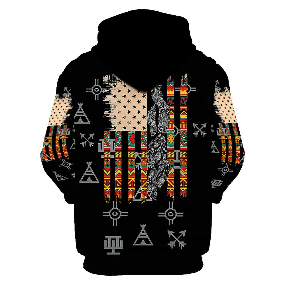 Native American Hoodie, Symbolic Patterns Native American 3D All Over Printed Hoodie, Native American Style Hoodie