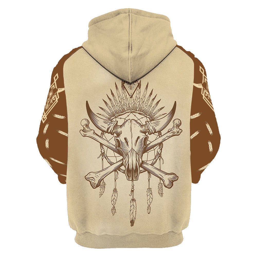 Native American Hoodie, Tessffel Indian Tribe Native American 3D All Over Printed Hoodie, Native American Style Hoodie