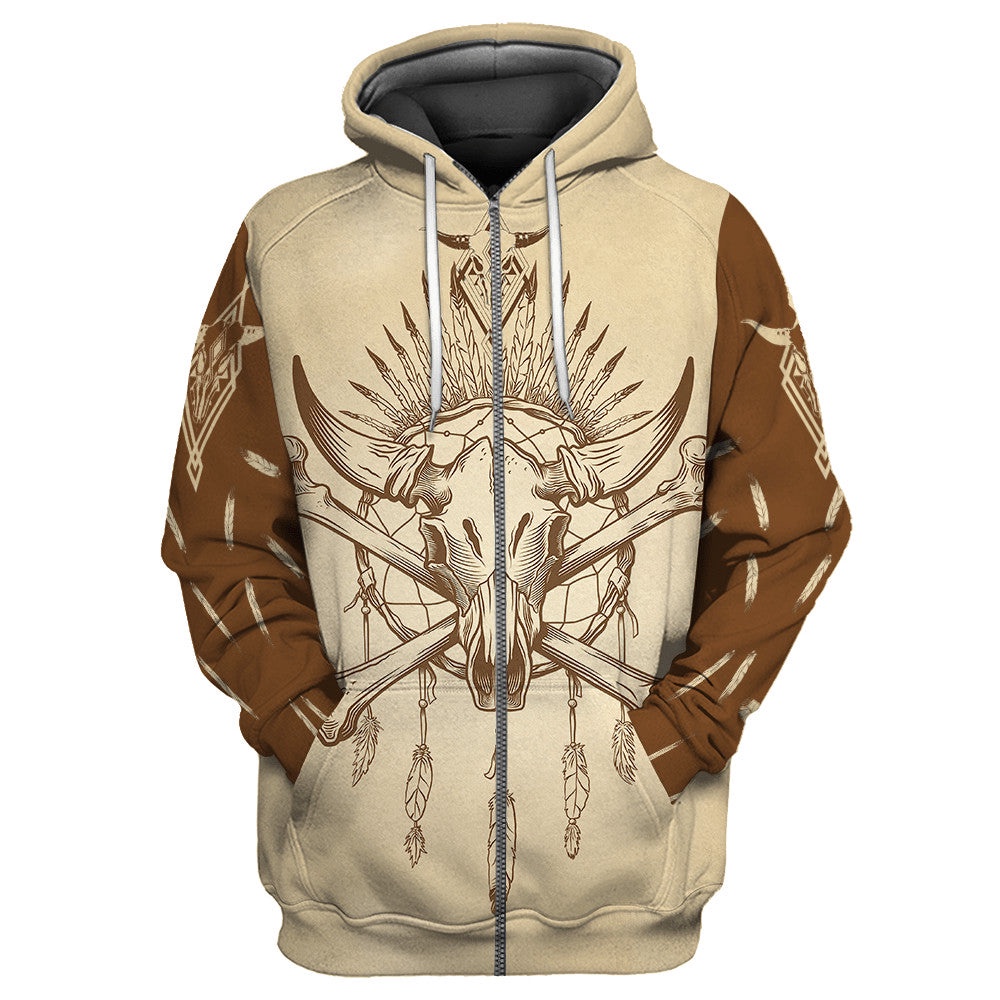 Native American Hoodie, Tessffel Indian Tribe Native American 3D All Over Printed Hoodie, Native American Style Hoodie