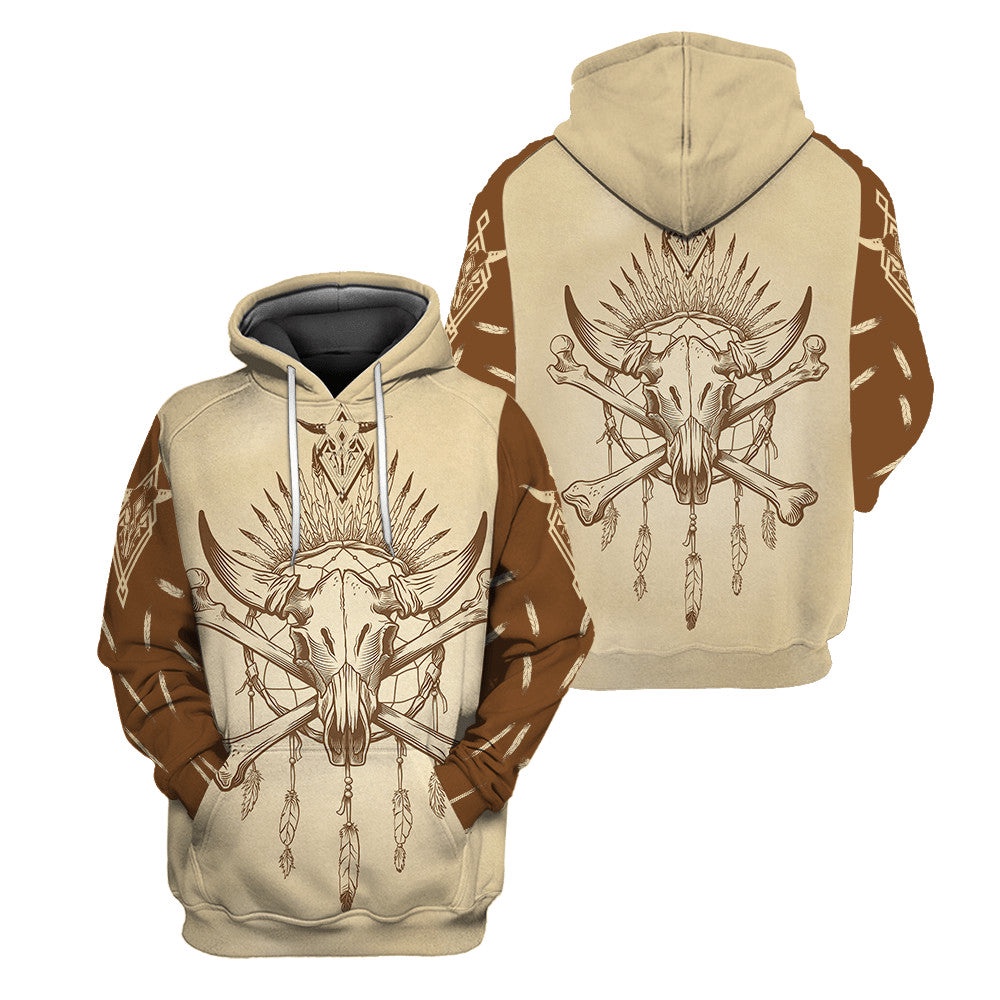Native American Hoodie, Tessffel Indian Tribe Native American 3D All Over Printed Hoodie, Native American Style Hoodie