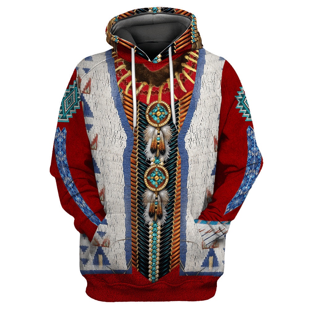 Native American Hoodie, Thanksgiving Native American 3D All Over Printed Hoodie, Native American Style Hoodie
