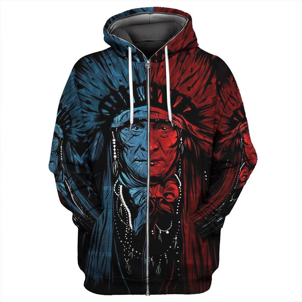Native American Hoodie, The Chief Native American 3D All Over Printed Hoodie, Native American Style Hoodie