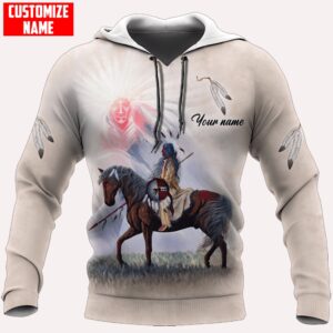 Native American Hoodie, Warrior Native American 3D…