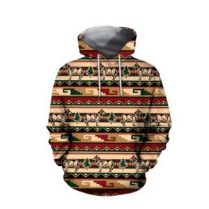 Native American Hoodie, Wofl Pattern Native American…