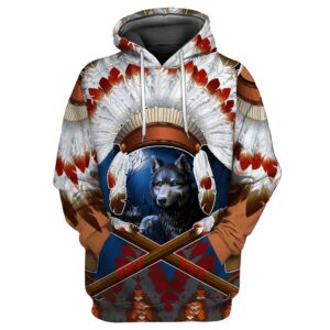 Native American Hoodie, Woft Warrior Native American…