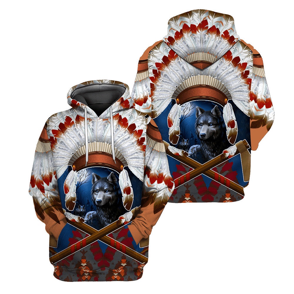 Native American Hoodie, Woft Warrior Native American 3D All Over Printed Hoodie, Native American Style Hoodie