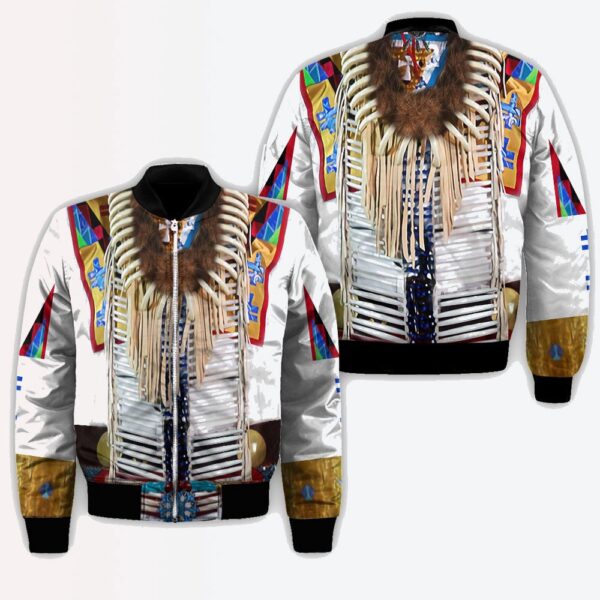Native American Jacket, Aboriginal Style Native American 3D All Over Printed Bomber Jacket
