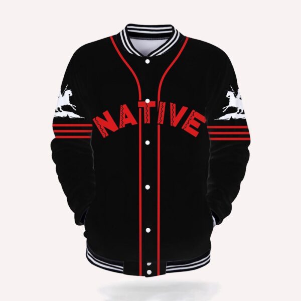Native American Jacket, Black Trail Of Tear Native American 3D All Over Printed Baseball Jacket, Native American Style Jackets