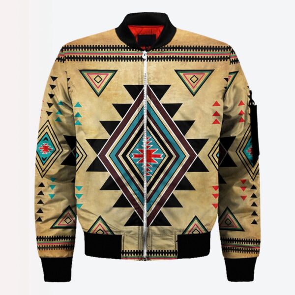 Native American Jacket, Brocades Pattern Native American 3D All Over Printed Bomber Jacket