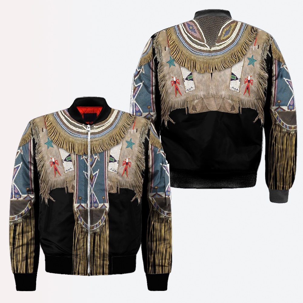 Native American Jacket, Characteristic Costume Native American 3D All Over Printed Bomber Jacket
