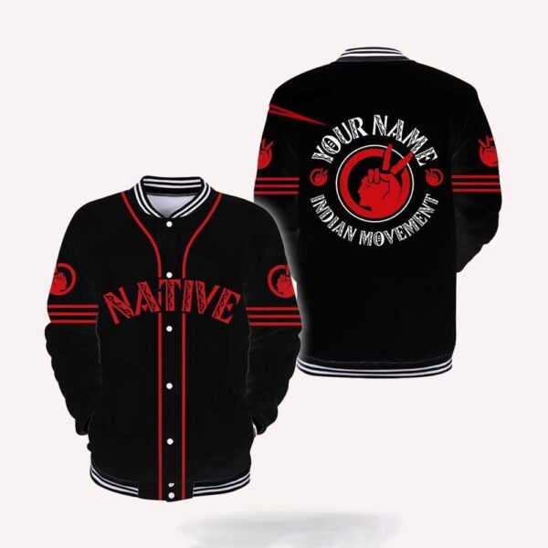 Native American Jacket, Custom Name Indian Movement Native American 3D All Over Printed Baseball Jacket, Native American Style Jackets