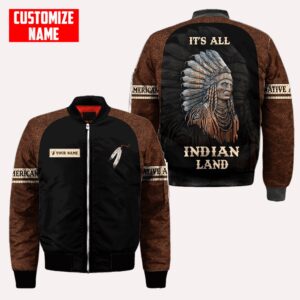 Native American Jacket, Customized Name Black Brown…