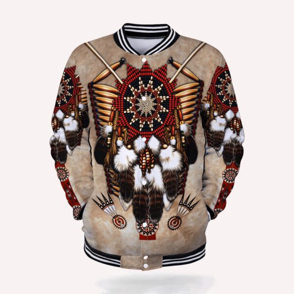 Native American Jacket, Determination Native American 3D All Over Printed Baseball Jacket, Native American Style Jackets