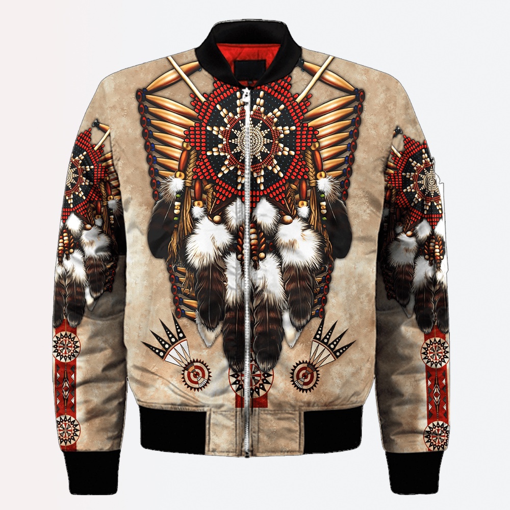 Native American Jacket, Determination Native American 3D All Over Printed Bomber Jacket