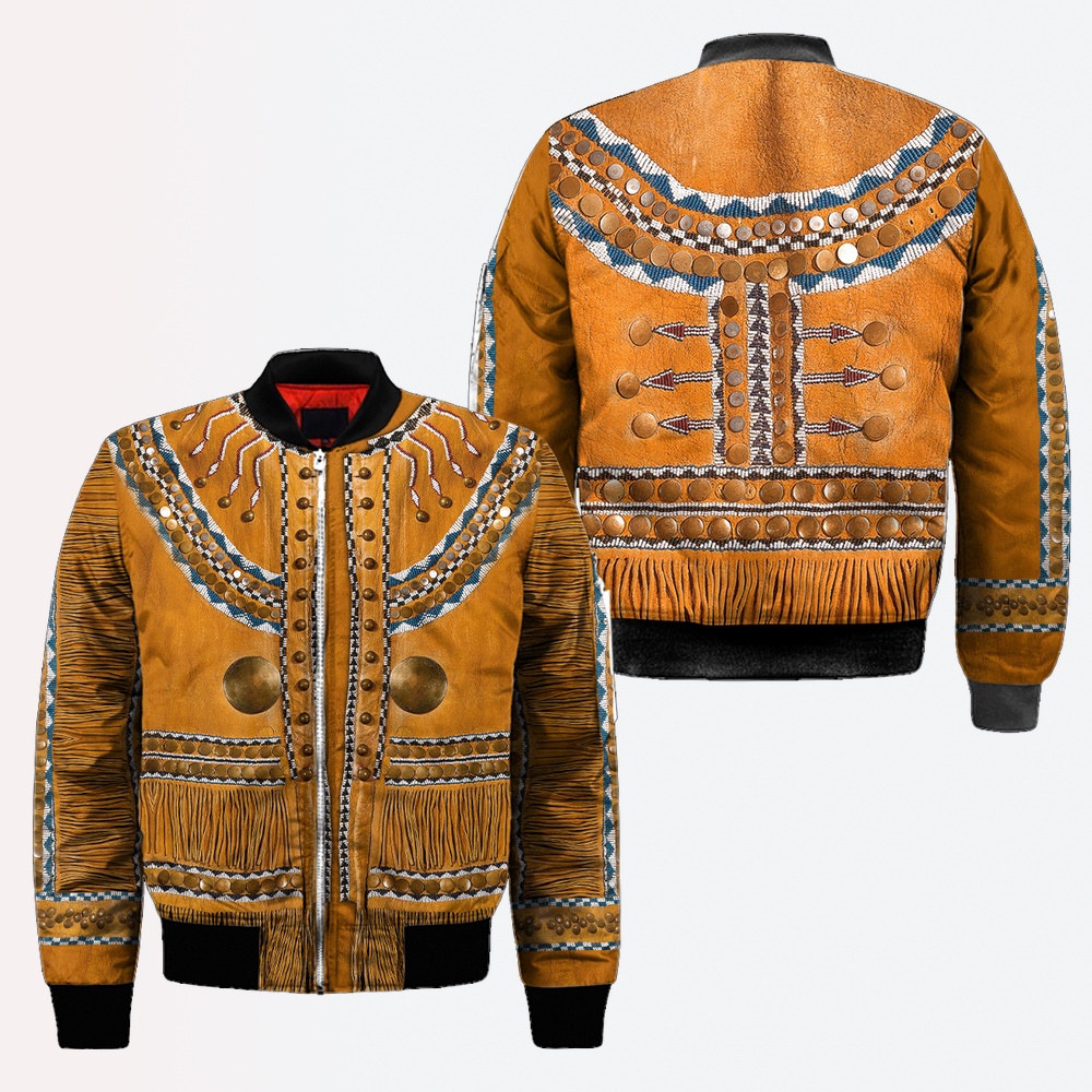 Native American Jacket, Express Identity Culture Native American 3D All Over Printed Bomber Jacket