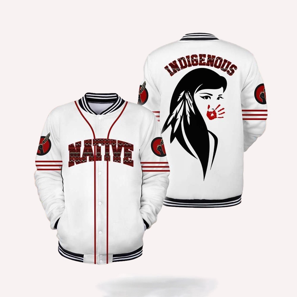 Native American Jacket, Indigenous Girl Native American 3D All Over Printed Baseball Jacket, Native American Style Jackets Native American Jacket, Indigenous Girl Native American 3D All Over Printed Baseball Jacket, Native American Style Jackets