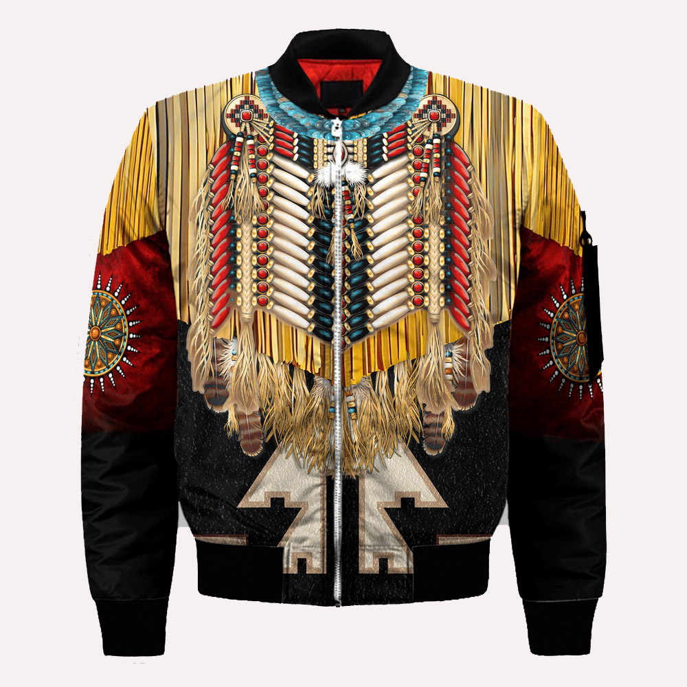 Native American Jacket, Local Flavor Chic Native American 3D All Over Printed Bomber Jacket