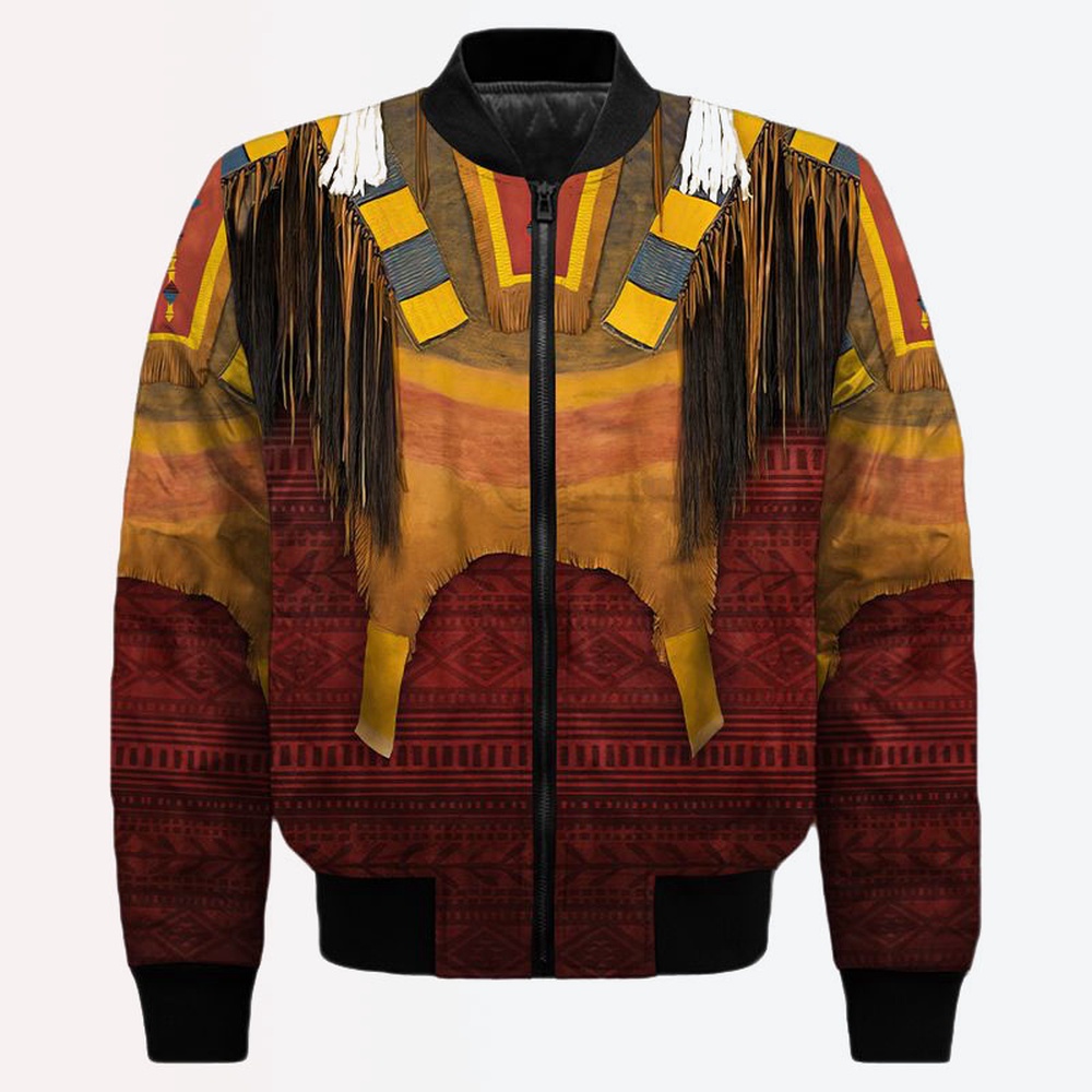 Native American Jacket, Love Simple Native American 3D All Over Printed Bomber Jacket