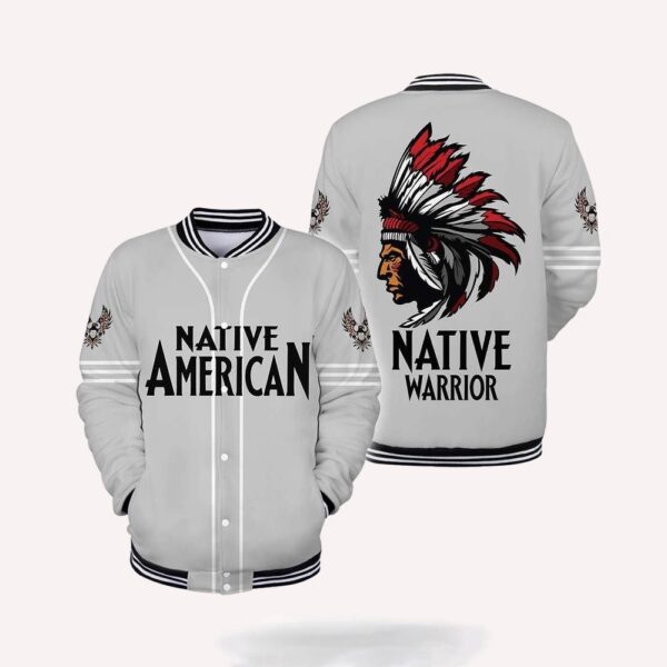 Native American Jacket, Warrior Spirit Native American 3D All Over Printed Baseball Jacket, Native American Style Jackets