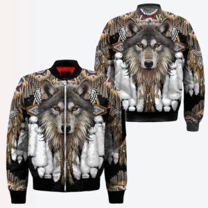 Native American Jacket, Wolf Native American 3D…