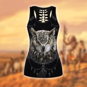 Native American Leggings Black Owl Native American Hollow Tanktop Leggings Set Native American Tank Tops 2 bazkg9.jpg