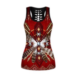 Native American Leggings Dark Red Native American Hollow Tanktop Leggings Set Native American Tank Tops 2 aaxbju.jpg