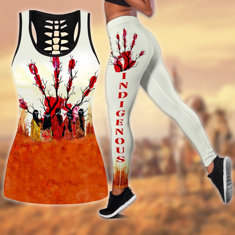 Native American Leggings, Indigenous Native American Hollow Tanktop Leggings Set, Native American Tank Tops Native American Leggings, Indigenous Native American Hollow Tanktop Leggings Set, Native American Tank Tops