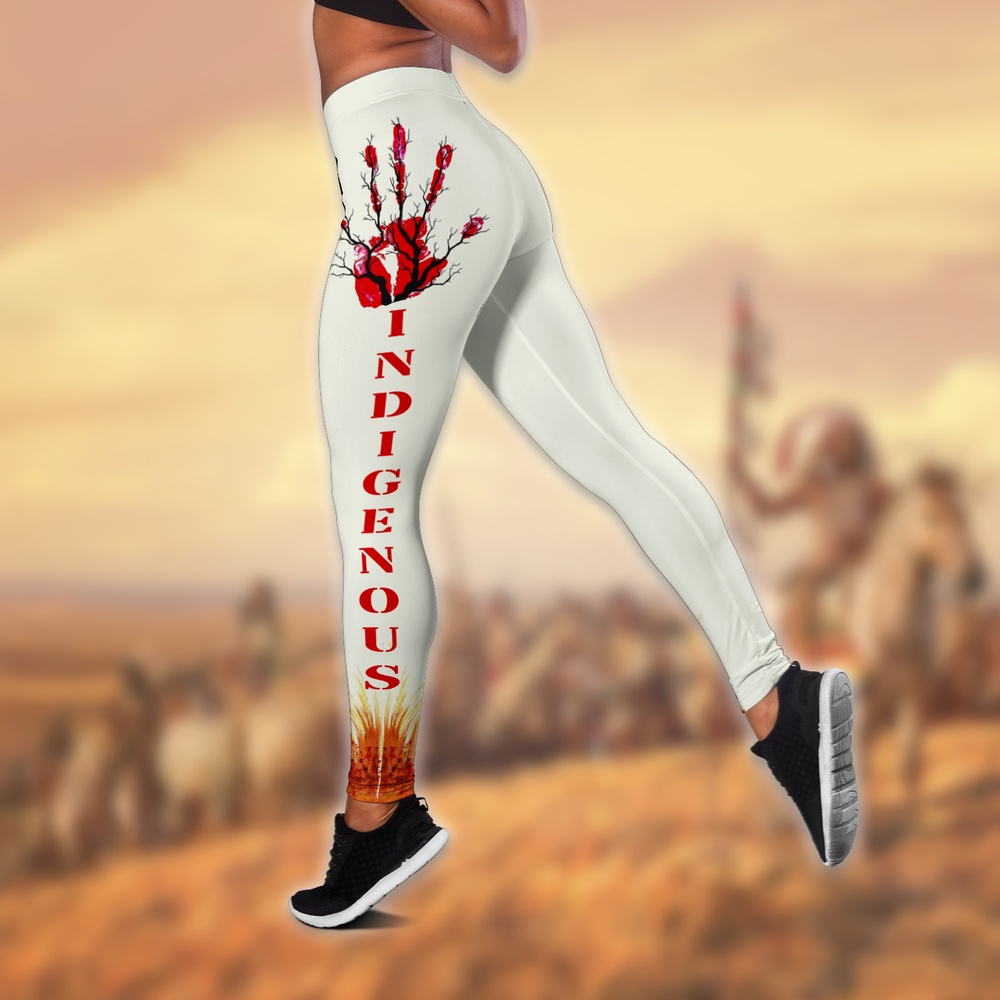 Native American Leggings, Indigenous Native American Hollow Tanktop Leggings Set, Native American Tank Tops Native American Leggings, Indigenous Native American Hollow Tanktop Leggings Set, Native American Tank Tops