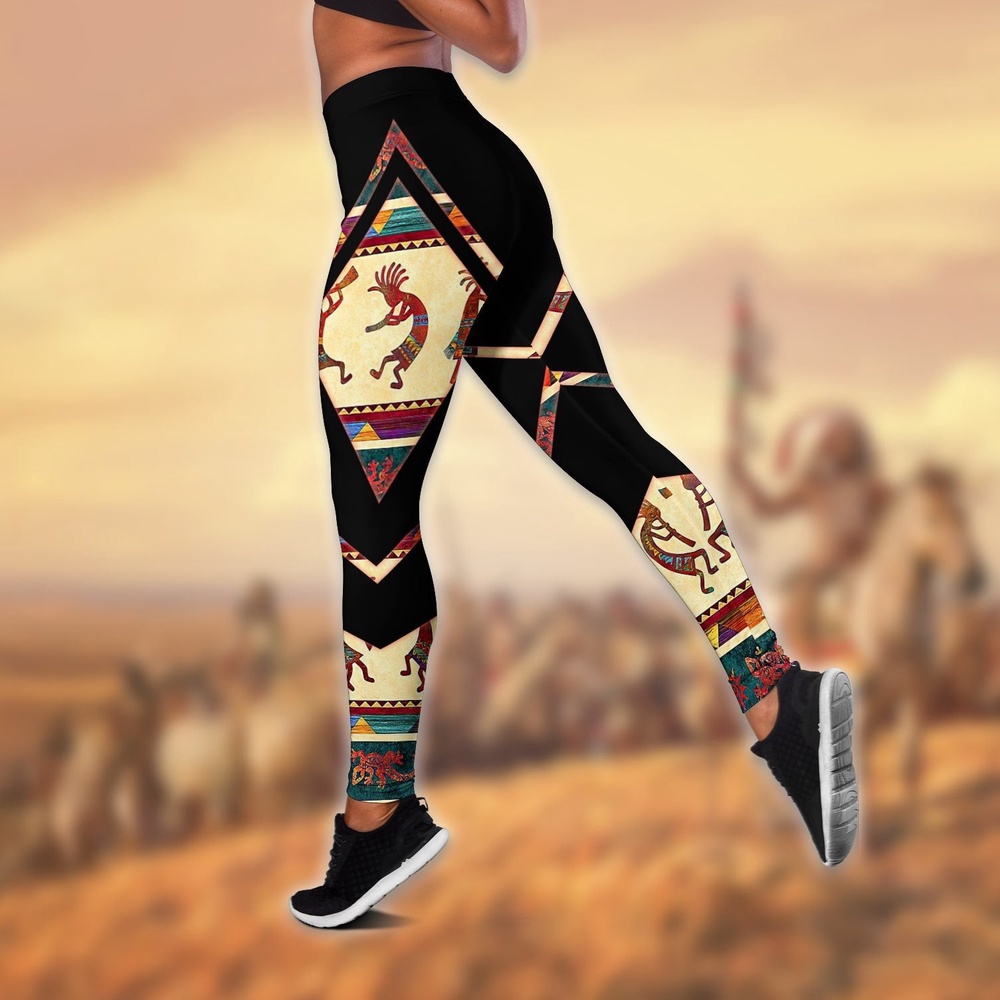 Native American Leggings, Sun Valley Dance Native American Hollow Tanktop Leggings Set, Native American Tank Tops