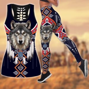 Native American Leggings, Wolf Brocade Native American…