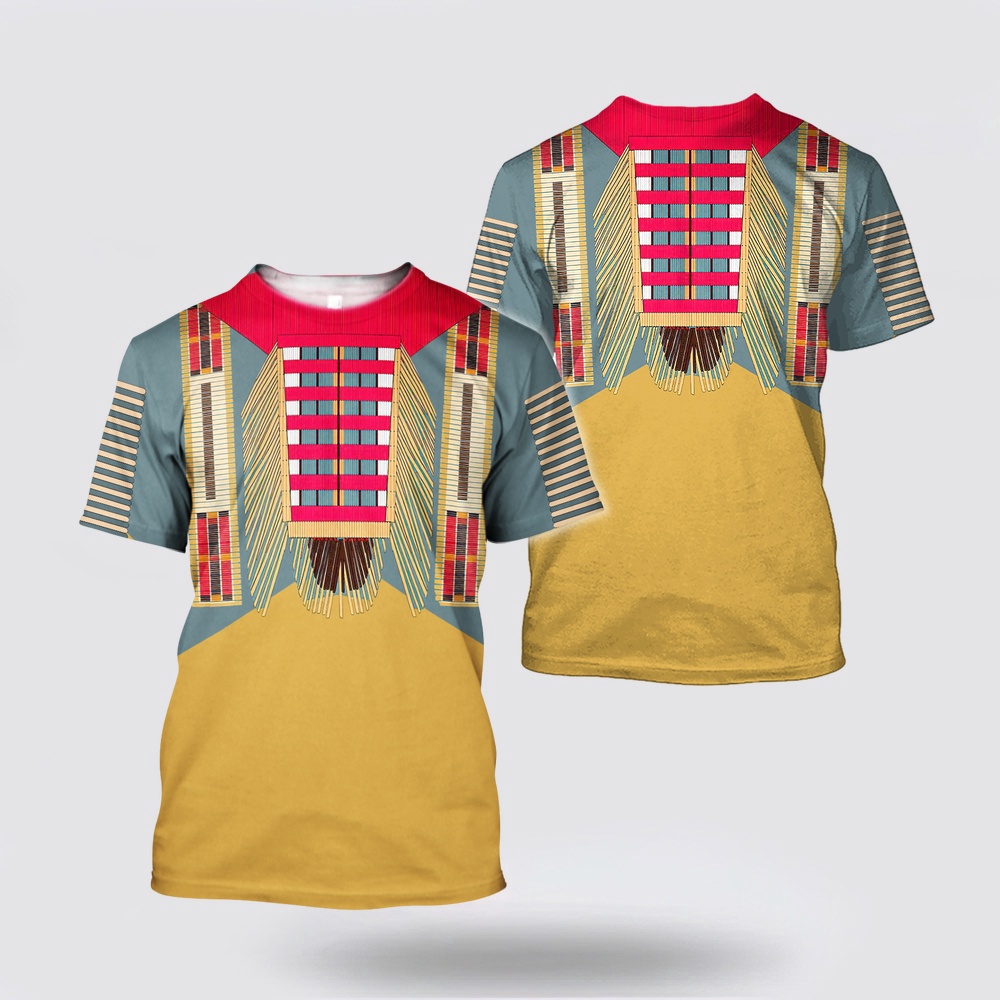 Native American T Shirt, Aboriginal Collection Tribal Art Native American 3D All Over Printed T-Shirt, Beautiful Native American T Shirts