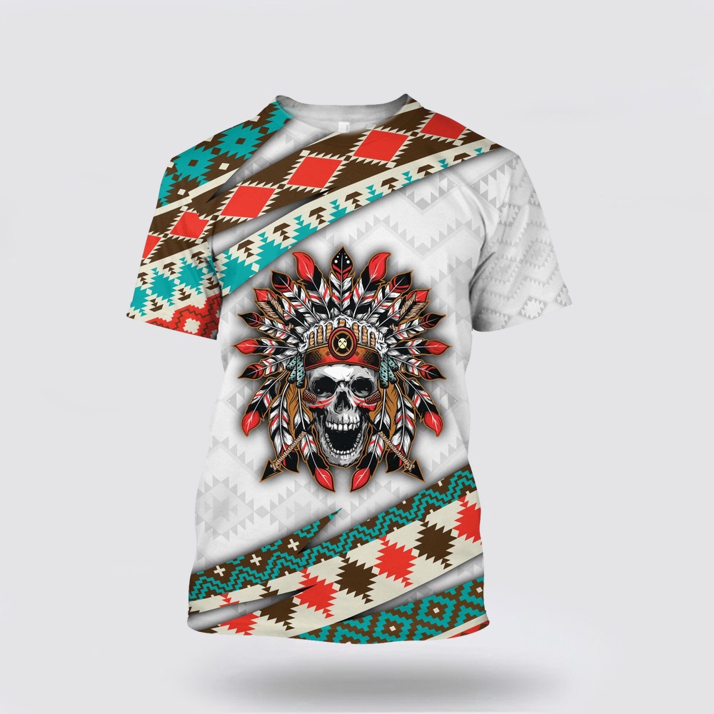 Native American T Shirt, Aboriginal Skull Native American 3D All Over Printed T-Shirt, Beautiful Native American T Shirts Native American T Shirt, Aboriginal Skull Native American 3D All Over Printed T-Shirt, Beautiful Native American T Shirts
