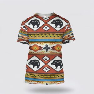 Native American T Shirt, Bear Pattern Native…